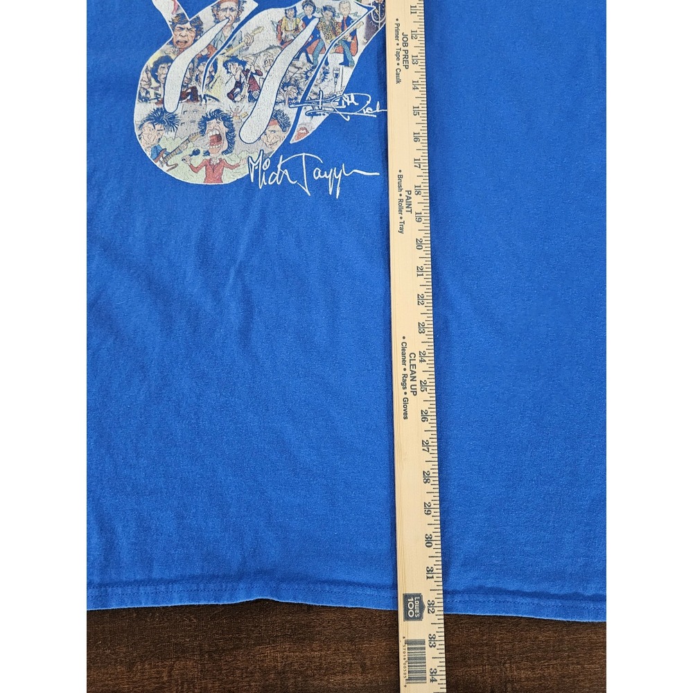 Y2K Rolling Stones Graphic T-Shirt Mens 4XL Blue Tongue Logo Signatures - Picture 7 of 7